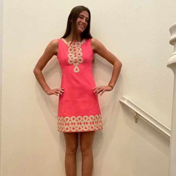 Pink and gold hot sale lilly pulitzer dress